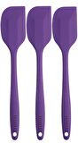 Silikon Kaşık Spatula Seti 6lı Yanmaz Yapışmaz Çizmez Mor 27cm