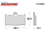 SİNTERLİ ÖN FREN BALATASI / SUZUKI / TL S / 1000cc / ÖN İKİ TAKIM KULLANIR / 1997-1998-1999-2000-2001