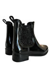 Kemerli Tokalı Kadın Yağmur Botu SİYAH - SİYAH