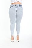CEDY DENIM Kadın Yüksek Bel Skinny Fit Jeans Büyük Beden Kot PantolonC597