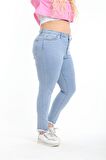CEDY DENIM Kadın Yüksek Bel Skinny Fit Jeans Büyük Beden Kot PantolonC597