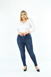 CEDY DENIM Kadın Yüksek Bel Skinny Fit Jeans Büyük Beden Kot PantolonC597