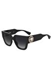 MOS153/S8079O52 Kadın Güneş Gözlüğü Siyah Kemik Çerçeve Füme Lens UV400