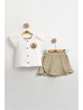 Müslin Kız Bebek Şortlu Gömlek Seti 2li Takım (9-12-18 AY)