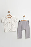 Erkek Çocuk Başak Desenli Yazlık Takım (2-3-4-5 Yaş) Organik Müslin