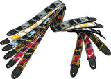 Fender Monogram Straps Siyah, Gri, Mavi Gitar Askısı