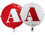 FOLYO BALON HARF A KIRMIZI-BEYAZ 18''