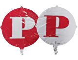 FOLYO BALON HARF P KIRMIZI-BEYAZ 18''