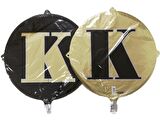 FOLYO BALON HARF K ÇİFT TARAFLI GOLD-SİYAH 18'' - PAKETTE 1 ADET
