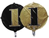 FOLYO BALON RAKAM 1 ÇİFT TARAFLI GOLD-SİYAH 18'' - PAKETTE 1 ADET