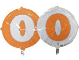 FOLYO BALON HARF O TURUNCU-BEYAZ 18''