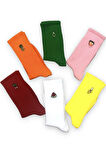6 Çift Meyve Nakışlı Rengarenk Çorap Seti