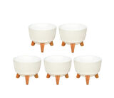 Omnipazar ELF-494 Dekoratif Ayaklı Nostalji Saksı 2.8 lt Beyaz 5 Adet 