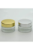 KREM KUTU 30 ML (2 ADET) BOŞ ŞEFFAF GRİ KAPAKLI CAM KAVANOZ