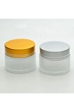 KREM KUTUSU 50 ML (4 ADET) BUZLU GRİ KAPAKLI KAVANOZ