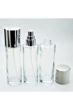 LOSYON KREM ŞİŞESİ 100 ML (10 ADET) ŞEFFAF SARI KAPAK BOŞ CAM ŞİŞE