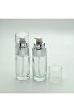 LOSYON VE KREM ŞİŞESİ 40 ML (20 ADET) ŞEFFAF GRİ KAPAKLI BOŞ ŞİŞE