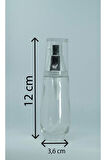 LOSYON VE KREM ŞİŞESİ 30 ML (2 ADET) BOŞ ŞEFFAF CAM GRİ KAPAKLI