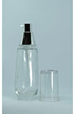 KREM VE LOSYON ŞİŞESİ 30 ML (20 ADET) BOŞ ŞEFFAF CAM GRİ KAPAKLI