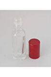 ROLL-ON PARFÜM ŞİŞESİ 4-5 ML (20 ADET) KIRMIZI KAPAKLI BOŞ ŞİŞE