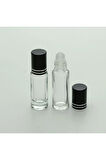 Roll-on Ve Parfüm Şişesi 5 ml (20 ADET) Gri Kapaklı Boş Şişe