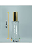 BOŞ PARFÜM ŞİŞESİ 50 ML (2 ADET) EYFEL SARI METAL VALF VE KAPAK ŞİŞE