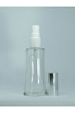 PARFÜM ŞİŞESİ 50 ML (2 ADET) İÇBÜKEY GRİ KAPAK PLASTİK VALF BOŞ ŞİŞE