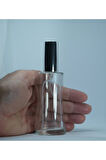 PARFÜM ŞİŞESİ 50 ML (2 ADET) EYFEL GRİ KAPAK PLASTİK VALF BOŞ ŞİŞE