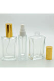 PARFÜM ŞİŞESİ 50 ML (2 ADET) İÇBÜKEY SARI KAPAK PLASTİK VALF BOŞ ŞİŞE