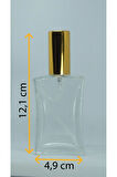 PARFÜM ŞİŞESİ 50 ML (2 ADET) İÇBÜKEY SARI KAPAK PLASTİK VALF BOŞ ŞİŞE