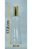 PARFÜM ŞİŞESİ 100 ML (2 ADET) EYFEL SARI METAL VALF VE KAPAK BOŞ ŞİŞE