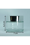 BOŞ KREM KAVANOZU 100 ML (2 ADET ) ŞEFFAF GRİ KAPAKLI BOŞ ŞİŞE