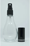 PARFÜM ŞİŞESİ 70 ML (6 ADET) BOŞ AMPUL ŞİŞE SİYAH KAPAK PLASTİK VALF