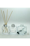 BOŞ PARFÜM ŞİŞESİ 110 ML (3 ADET) KARE BAMBU BOŞ ŞİŞE