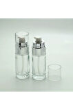 BOŞ KREM VE LOSYON ŞİŞESİ 40 ML (10 ADET) ŞEFFAF GRİ KAPAKLI BOŞ ŞİŞE