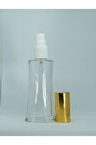 BOŞ PARFÜM ŞİŞESİ 50 ML (5 ADET) SARI KAPAK PLASTİK VALF EYFEL BOŞ ŞİŞE
