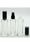BOŞ PARFÜM ŞİŞESİ 100 ML (10 ADET) SİYAH KAPAK METAL VALF EYFEL BOŞ ŞİŞE