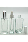 BOŞ PARFÜM ŞİŞESİ 50 ML (10 ADET) GRİ KAPAK PLASTİK VALF IPHONE BOŞ ŞİŞE