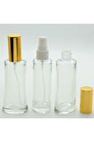 BOŞ PARFÜM ŞİŞESİ 50 ML (10 ADET) SARI KAPAK PLASTİK VALF EYFEL BOŞ ŞİŞE