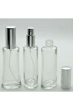 BOŞ PARFÜM ŞİŞESİ 50 ML (3 ADET) GRİ KAPAK METAL VALF EYFEL BOŞ ŞİŞE