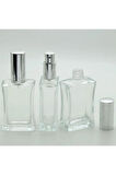 PARFÜM ŞİŞESİ 30 ML (5 ADET) GRİ KAPAK METAL VALF İÇBÜKEY BOŞ ŞİŞE
