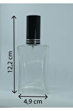 PARFÜM ŞİŞESİ 50 ML (3 ADET) SİYAH KAPAK METAL VALF İÇBÜKEY BOŞ ŞİŞE