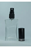 PARFÜM ŞİŞESİ 50 ML (3 ADET) SİYAH KAPAK PLASTİK VALF İÇBÜKEY BOŞ ŞİŞE