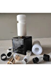 PARFÜM ŞİŞESİ 50 ML 10 ADET SİYAH BOYALI TOWER KOLAY KAPAMA MODEL