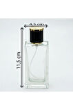 PARFÜM ŞİŞESİ 50 ML 10 ADET ŞEFFAF DİKDÖRTGEN KOLAY KAPAMA MODEL
