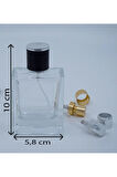 BOŞ PARFÜM ŞİŞESİ 50 ML (2 ADET) KÜÇÜK KARE (KOLAY KAPAMA) BOŞ ŞİŞE
