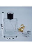 BOŞ PARFÜM ŞİŞESİ 50 ML (3 ADET) KÜÇÜK KARE (KOLAY KAPAMA) BOŞ ŞİŞE