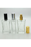 Parfüm Şişesi 100 ml (2 ADET) Içbükey Metal Valf Ve Kapak Içbükey Boş Şişe
