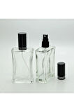 BOŞ PARFÜM ŞİŞESİ 100 ML (2 ADET) İÇBÜKEY METAL KAPAK PLASTİK VALF BOŞ ŞİŞE