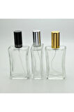 BOŞ PARFÜM ŞİŞESİ 100 ML (2 ADET) İÇBÜKEY METAL KAPAK PLASTİK VALF BOŞ ŞİŞE
